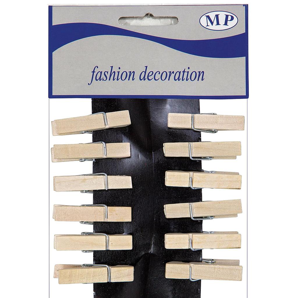 PINCE A LINGE_NATUREL_3,5cm_SACHET 12 pcs_M012 00