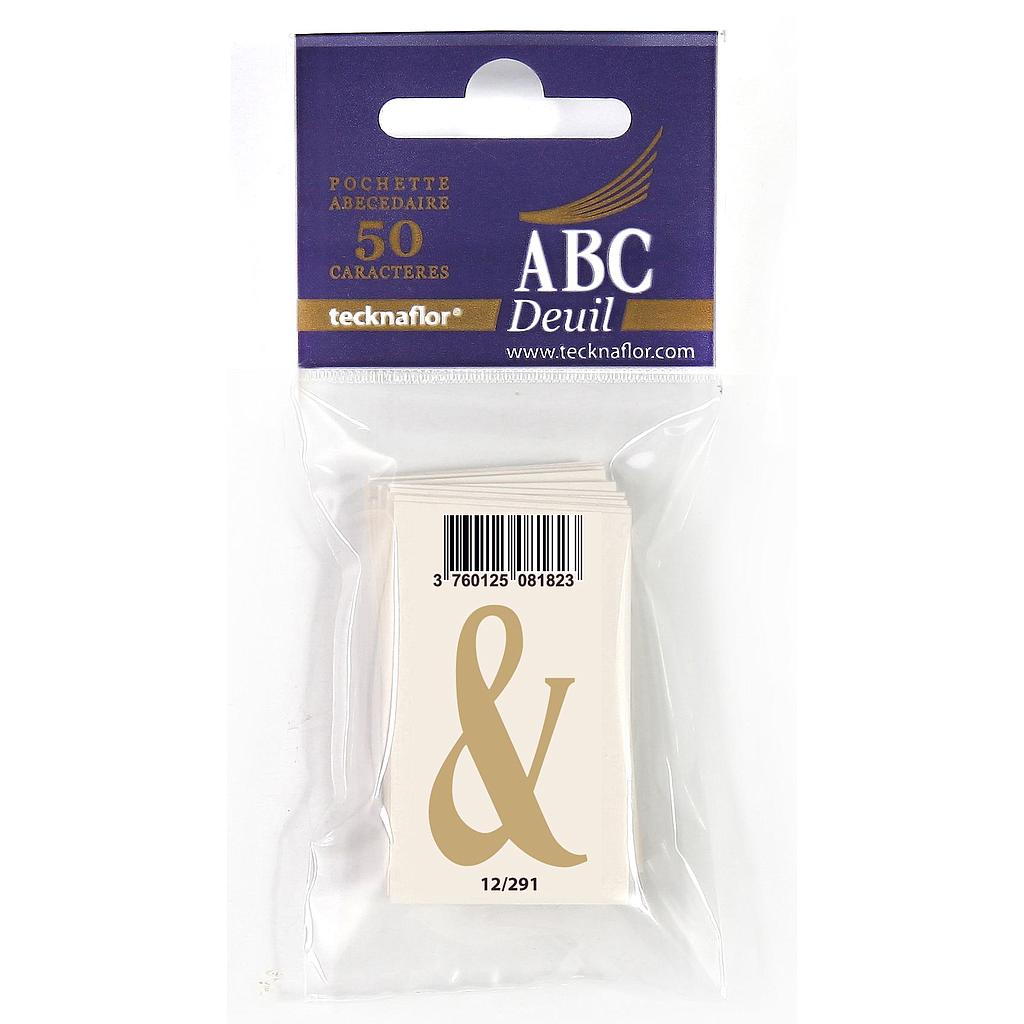 LETTRE DECALCOMANIE POUR RUBAN MORTUAIRE "&"